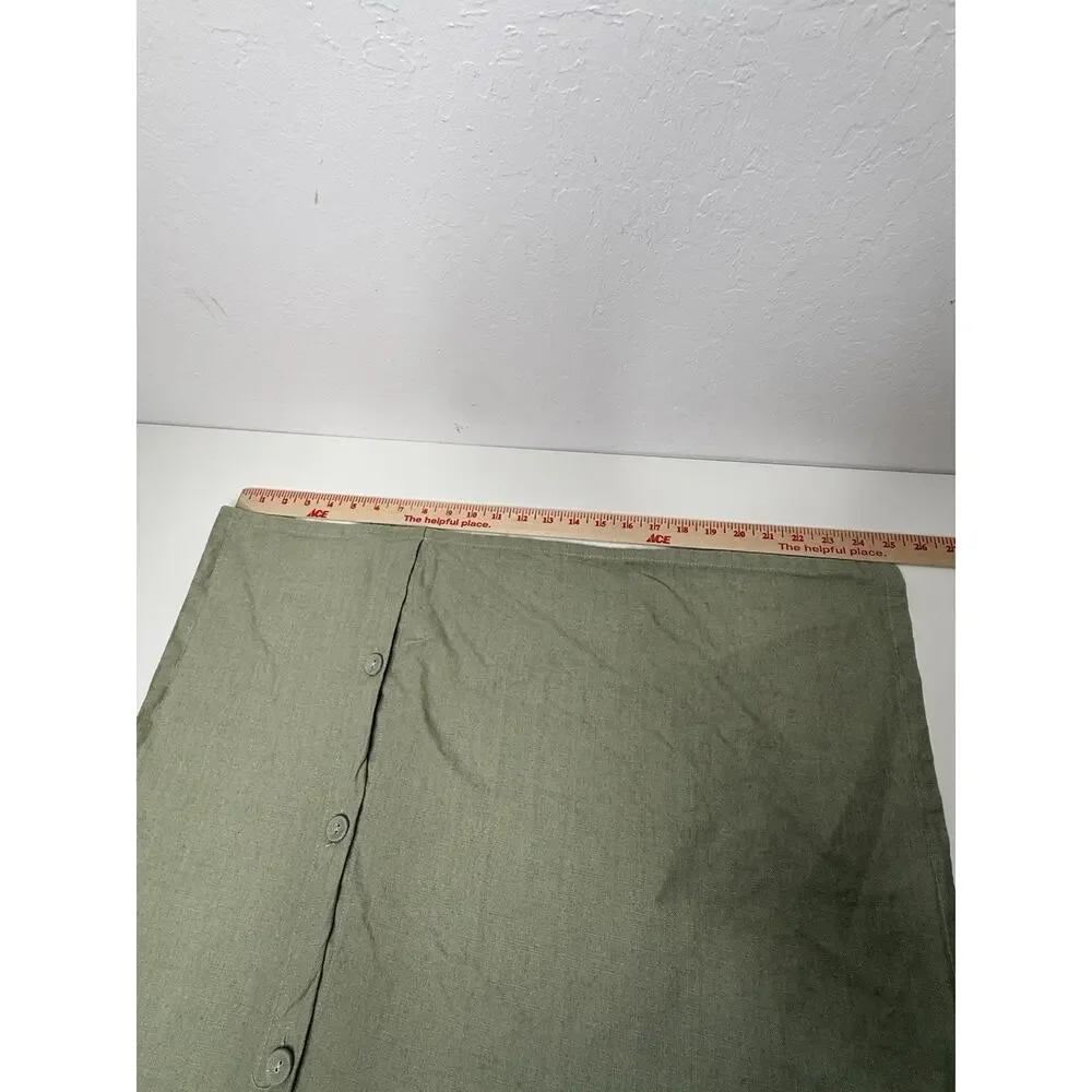 IKEA AINA 26” x 26” Sage Green 100% Linen Pillow Cover Button Closure